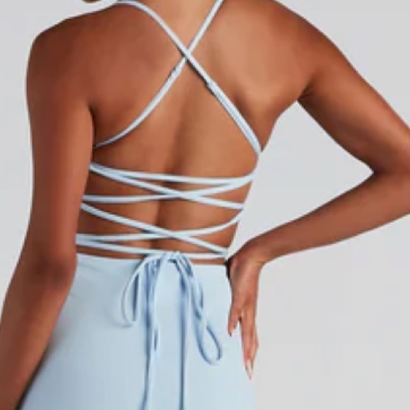 Meadow Formal Lace-Up  Blue Dress NWT size 13 - Picture 3 of 3